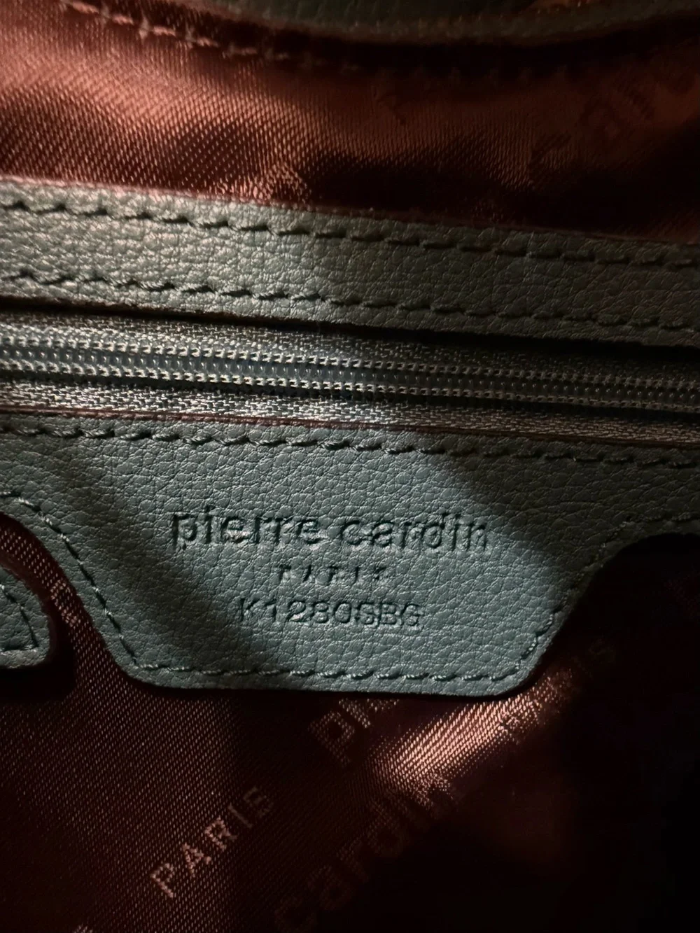 Pierre Cardin Paris Genuine Cow Leather Teal Hobo Shoulder Bag NWOT